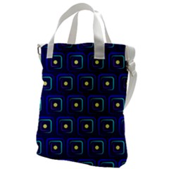 Blue Neon Squares - Modern Abstract Canvas Messenger Bag by ConteMonfrey