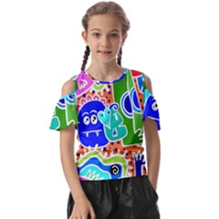 Crazy Pop Art - Doodle Buddies  Kids  Butterfly Cutout Tee by ConteMonfrey