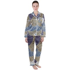 Ackground Leaves Desktop Women s Long Sleeve Satin Pajamas Set	 by Amaryn4rt