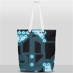 A Completely Seamless Background Design Circuitry Full Print Rope Handle Tote (small) by Amaryn4rt