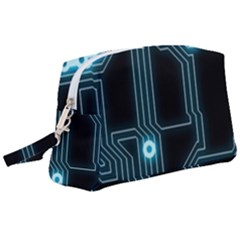 A Completely Seamless Background Design Circuitry Wristlet Pouch Bag (large) by Amaryn4rt