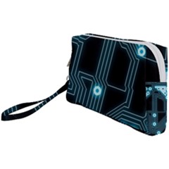 A Completely Seamless Background Design Circuitry Wristlet Pouch Bag (small) by Amaryn4rt