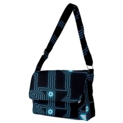A Completely Seamless Background Design Circuitry Full Print Messenger Bag (m) by Amaryn4rt