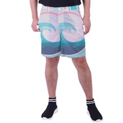 Tidal Wave Ocean Sea Tsunami Wave Minimalist Men s Pocket Shorts by Wegoenart