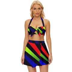 Graphic Design Computer Graphics Vintage Style Bikini Top And Skirt Set  by Celenk