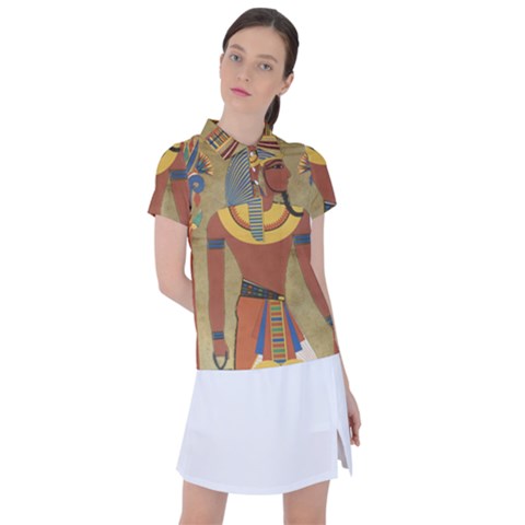 Egyptian Tutunkhamun Pharaoh Design Women s Polo Tee by Celenk