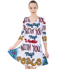 Christian Christianity Religion Quarter Sleeve Front Wrap Dress by Celenk