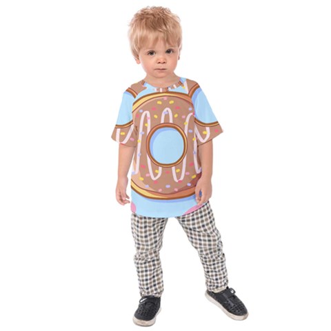 Dessert Food Donut Sweet Decor Chocolate Bread Kids  Raglan Tee by Uceng