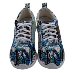 Abstract Acrylic Color Texture Watercolor Creative Women Athletic Shoes by Uceng