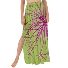 Dandelion Flower Background Nature Flora Drawing Maxi Chiffon Tie-up Sarong by Uceng