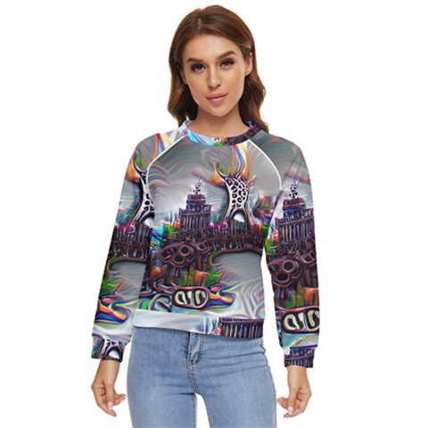 Abstract Art Psychedelic Art Experimental Women s Long Sleeve Raglan Tee by Uceng