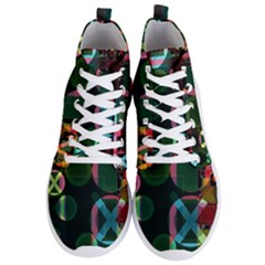 Abstract Color Texture Creative Men s Lightweight High Top Sneakers by Uceng