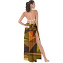 Abstract Experimental Geometric Shape Pattern Maxi Chiffon Tie-Up Sarong View2