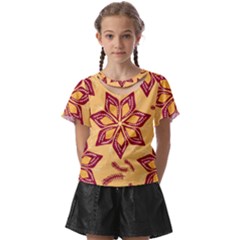 Flower Mandala Template Sketch Drawing Art Kids  Front Cut Tee by Uceng