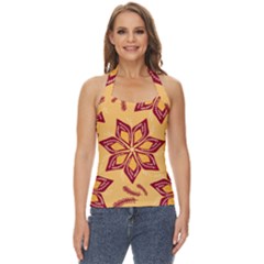 Flower Mandala Template Sketch Drawing Art Basic Halter Top by Uceng