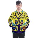 Owl Animal Cartoon Drawing Tree Nature Landscape Men s Half Zip Pullover View1