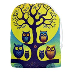 Owl Animal Cartoon Drawing Tree Nature Landscape Drawstring Pouch (3xl) by Uceng