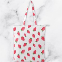 Strawberry Double Zip Up Tote Bag by SychEva
