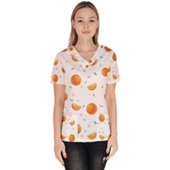 Oranges Women s V-neck Scrub Top by SychEva