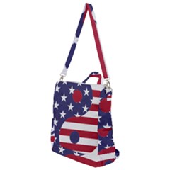 Yang Yin America Flag Abstract Art Asian Balance Crossbody Backpack by Wegoenart