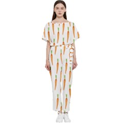 Carrot Batwing Lightweight Chiffon Jumpsuit by SychEva