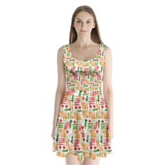 Vegetables Split Back Mini Dress  by SychEva