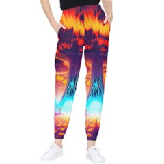 Sci-fi Fantasy Art Painting Colorful Pattern Women s Tapered Pants by Ravend