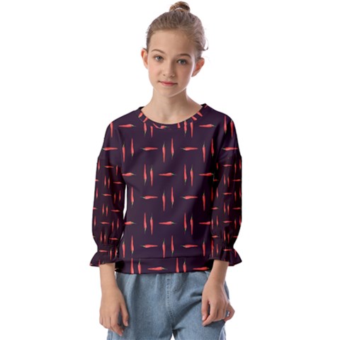 Hot Peppers Kids  Cuff Sleeve Top by SychEva