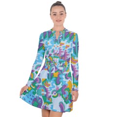 Pattern Hotdogtrap Long Sleeve Panel Dress by Salman4z