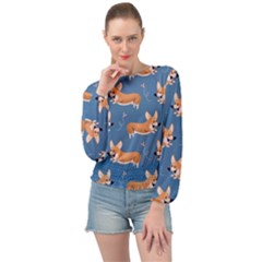 Corgi Patterns Banded Bottom Chiffon Top by Salman4z