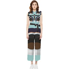 Astronaut Space Astronomy Universe Women s Frill Top Chiffon Jumpsuit by Salman4z
