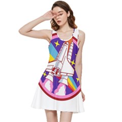 Badge Patch Pink Rainbow Rocket Inside Out Racerback Dress by Salman4z