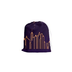 Skyscraper Town Urban Towers Drawstring Pouch (xs) by Salman4z