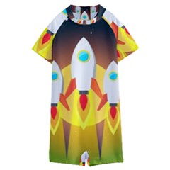 Rocket Take Off Missiles Cosmos Kids  Boyleg Half Suit Swimwear by Salman4z
