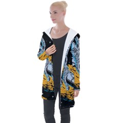 Astronaut Planet Space Science Longline Hooded Cardigan by Salman4z