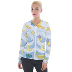 Science Fiction Outer Space Velvet Zip Up Jacket by Salman4z
