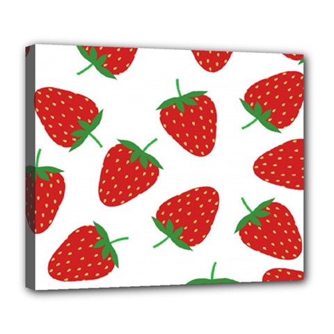 Seamless Pattern Fresh Strawberry Deluxe Canvas 24  X 20  (stretched) by Salman4z