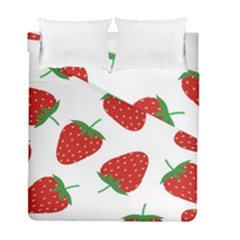Seamless Pattern Fresh Strawberry Duvet Cover Double Side (full/ Double Size) by Salman4z