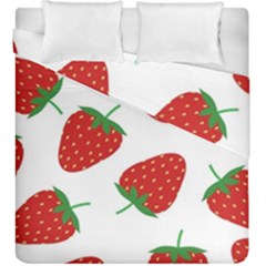 Seamless Pattern Fresh Strawberry Duvet Cover Double Side (king Size) by Salman4z