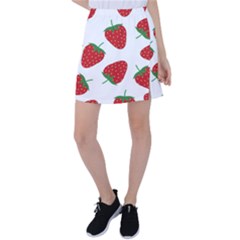 Seamless Pattern Fresh Strawberry Tennis Skirt by Salman4z