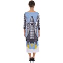 Rocket Shuttle Spaceship Science Quarter Sleeve Midi Bodycon Dress View2