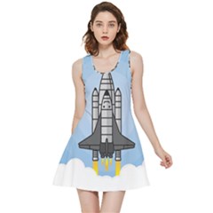 Rocket Shuttle Spaceship Science Inside Out Reversible Sleeveless Dress by Salman4z