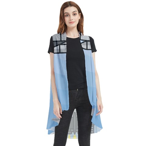 Rocket Shuttle Spaceship Science Sleeveless Chiffon Waistcoat Shirt by Salman4z
