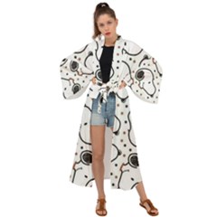 Dog Pattern Maxi Kimono by Salman4z