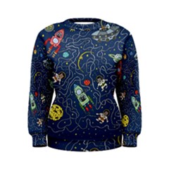 Cat Cosmos Cosmonaut Rocket Women s Sweatshirt by Salman4z