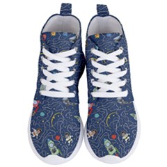 Cat Cosmos Cosmonaut Rocket Women s Lightweight High Top Sneakers by Salman4z