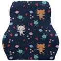 Cute Astronaut Cat With Star Galaxy Elements Seamless Pattern Car Seat Velour Cushion  View1