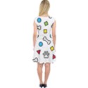 Dog Paw Seamless Pattern Footprint Bone Capsleeve Midi Dress View2