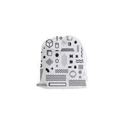 Pattern Hipster Abstract Form Geometric Line Variety Shapes Polkadots Fashion Style Seamless Drawstring Pouch (xs) by Salman4z