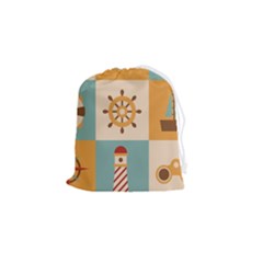 Nautical Elements Collection Drawstring Pouch (small) by Salman4z